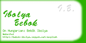 ibolya bebok business card