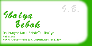 ibolya bebok business card